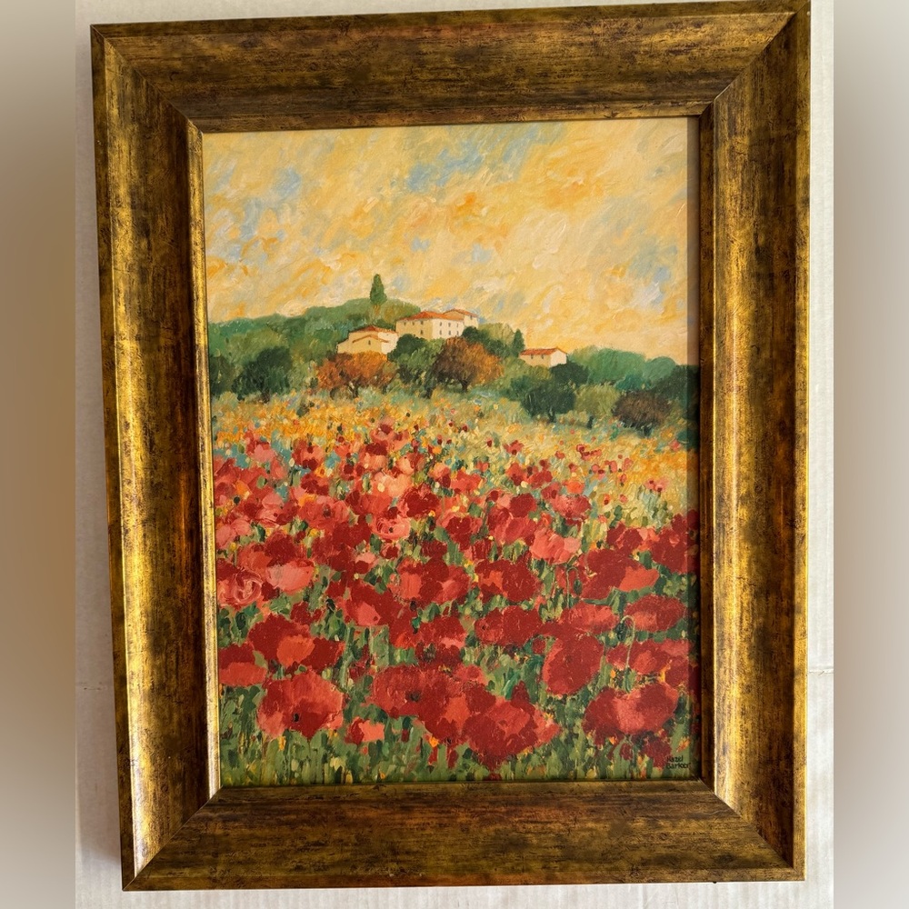 Francesca’s Villa textured framed print by Hazel Barker.In great condition. - Picture 1 of 11